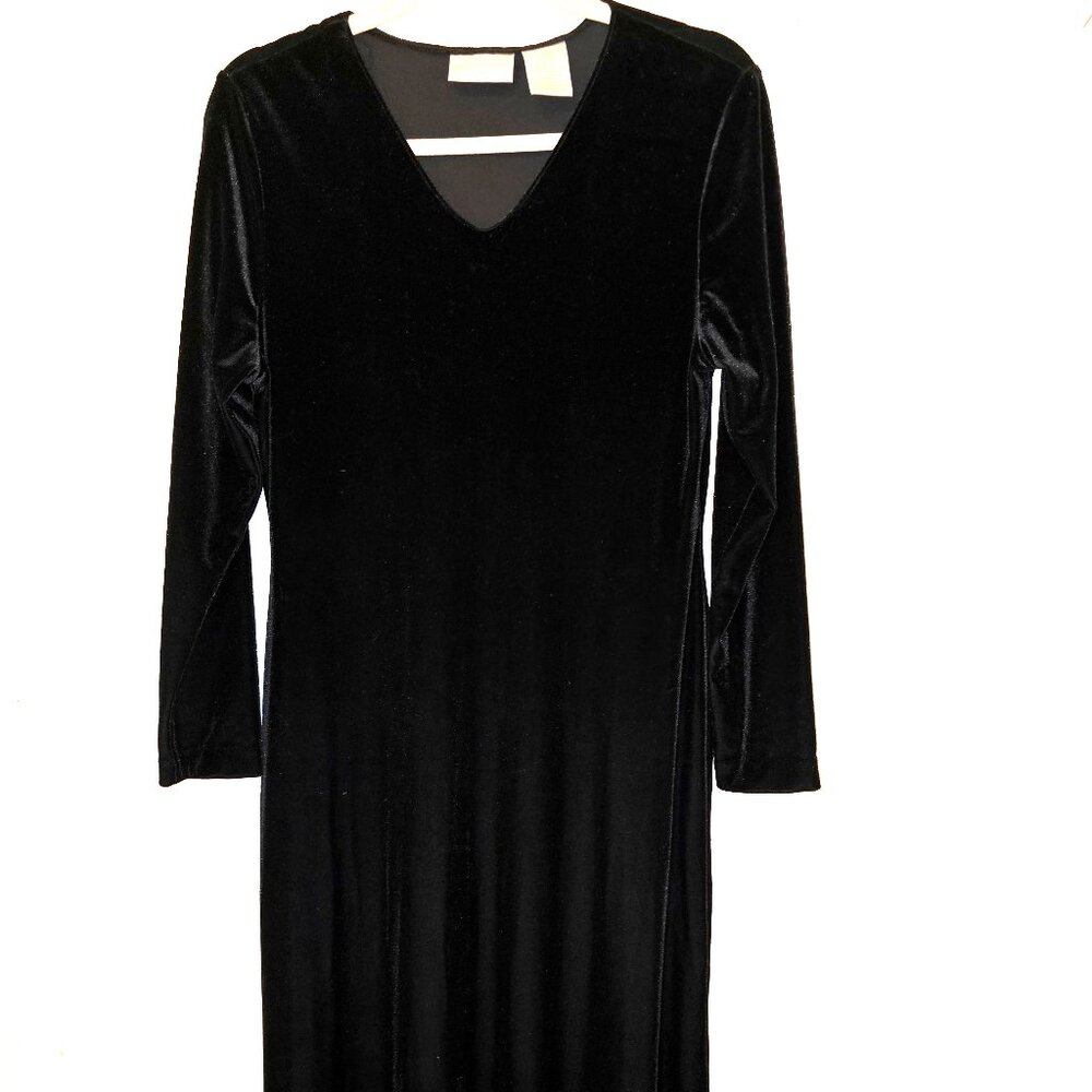Worthington Petite Full Length Black Velvet Gown (Vintage) Size 10 Petite